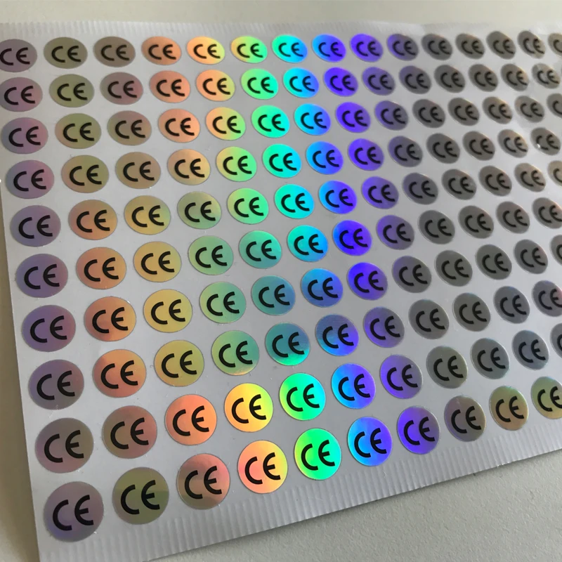 Free Shipping 10000pcs CE Label Self-adhesive Label Laser Spot Asian Silver Label CE Round Safety Certification Label