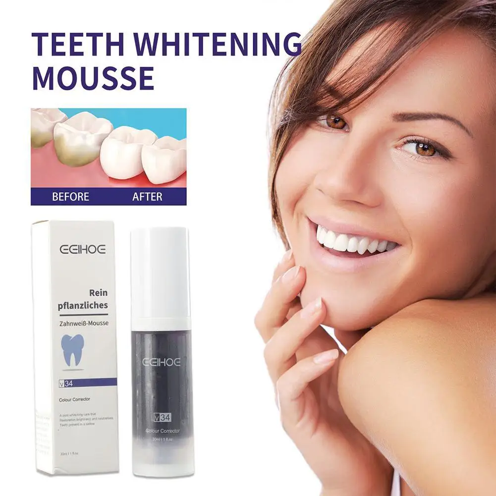 

50ml Toothpaste Mousse V34 Cleaning Yellow Teeth Removing Toothpaste Tooth Fresh Breath Hygiene Oral Stains Whitening C5T1