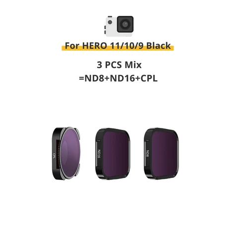 ND УФ-фильтр CPL для GoPro Hero 11 10 9 Black ND8 ND16 32 N64 набор фильтров для объектива, совместимых с аксессуарами для экшн-камеры GoPro
