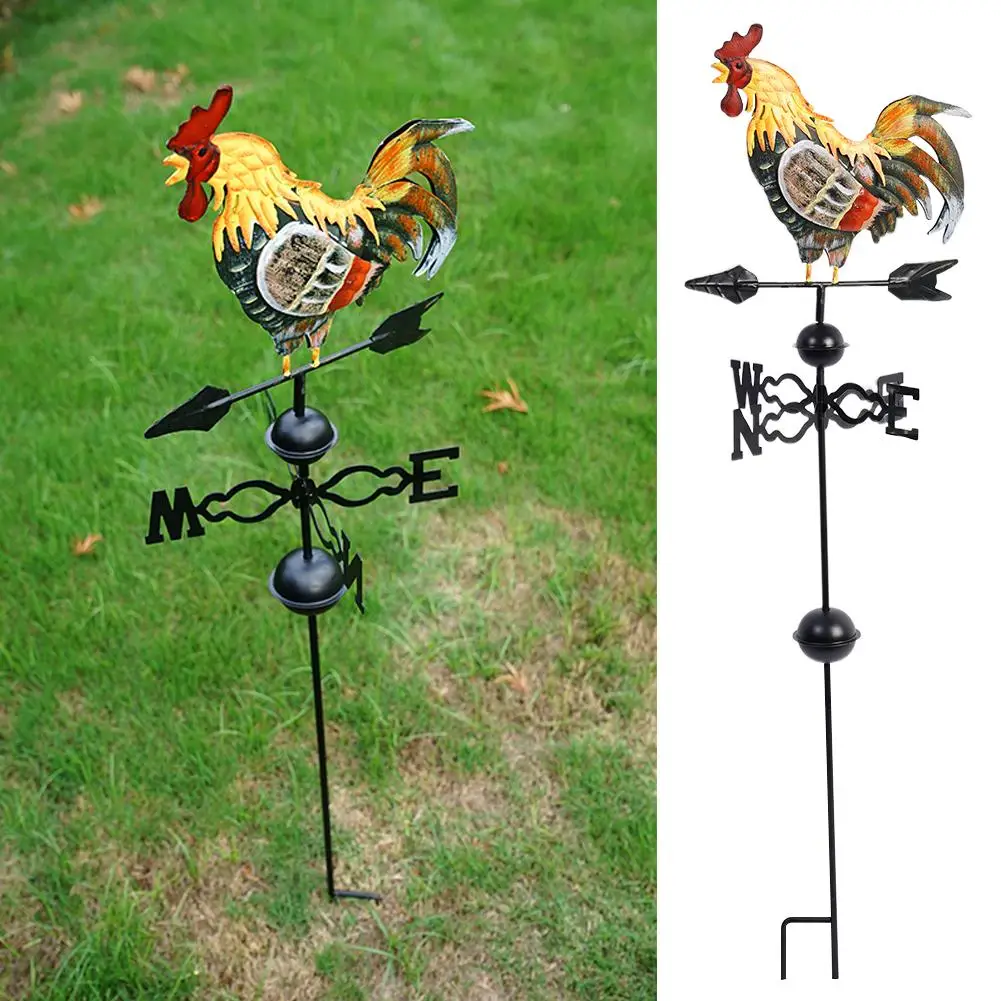 

Colorful Cock Wind Direction Indicator Kit Outdoor Metal Bracket Iron Design Garden Decor Retro Vane Decor Craft Weather Ro O8L1