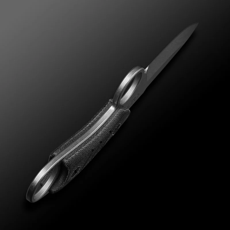 Защитный фиксированный нож DICORIA DC53 лезвие ручка из льна и мекарты тактический для