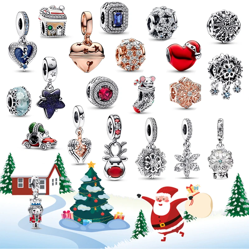 

Осень-зима 2022, Рождественская серия, высококачественные ювелирные изделия из чистого серебра S925, снежинка, олень, модные ювелирные изделия ...