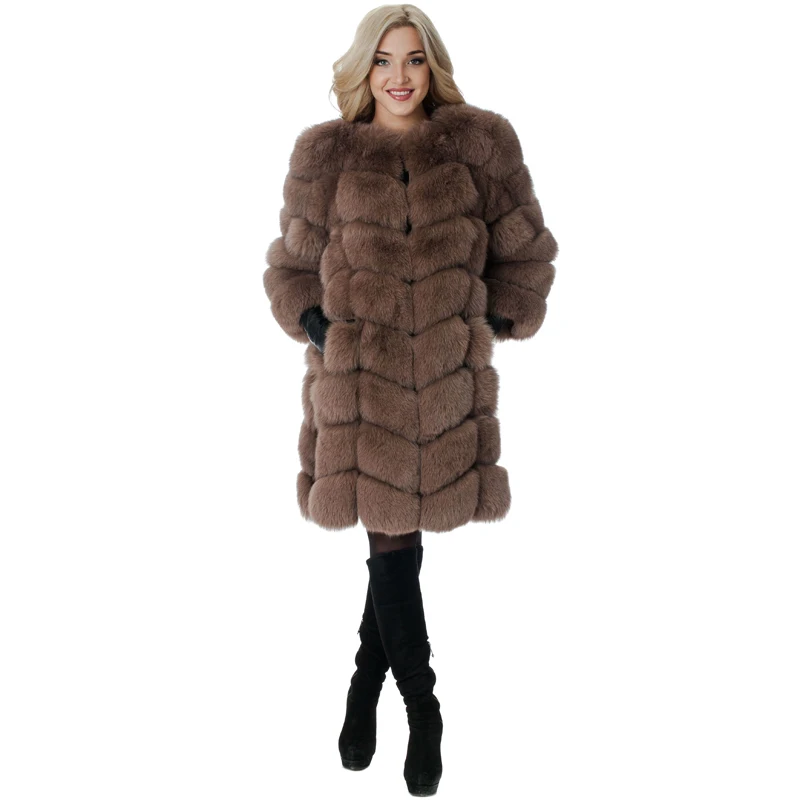 New Medium Long Fake Fox Fur Jacket Women Winter Faux Fox Fur Jackets Woman Warm Artifical Fox Fur Coats Female Ladies Fur