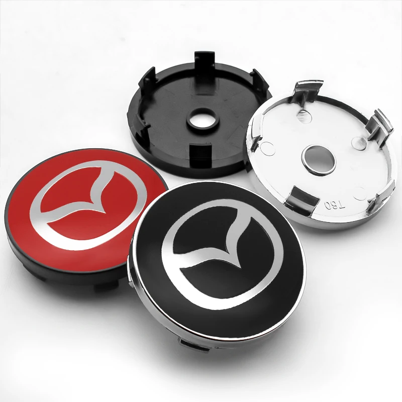 

4PC 56+60mm Car Styling Wheel Hub Center Caps Rim Cover Badge Emblem Stickers For Mazda 2 3 5 6 323 626 Cx5 RX8 MX5 Atenza Axela