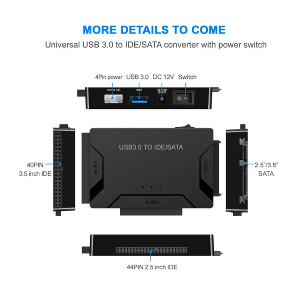 

Конвертер для жесткого диска USB3.0 на SATA/IDE HDD, 2,5/3,5 дюйма, чехол для внешнего жесткого диска, 5 Гбит/с, высокоскоростной штекер US/EU/UK