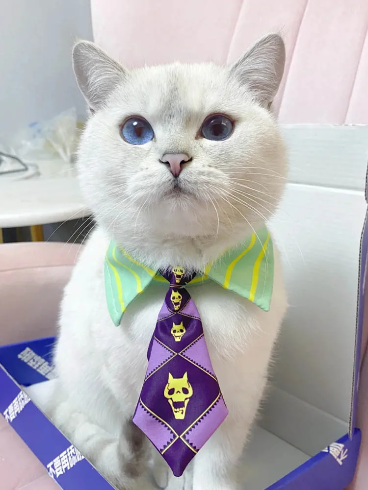 

Anime JoJo's Bizarre Adventure Cat Tie Kira Yoshikage Bruno Guido Mista Cosplay Christmas Dog Pet Necktie Accessories Props Gift