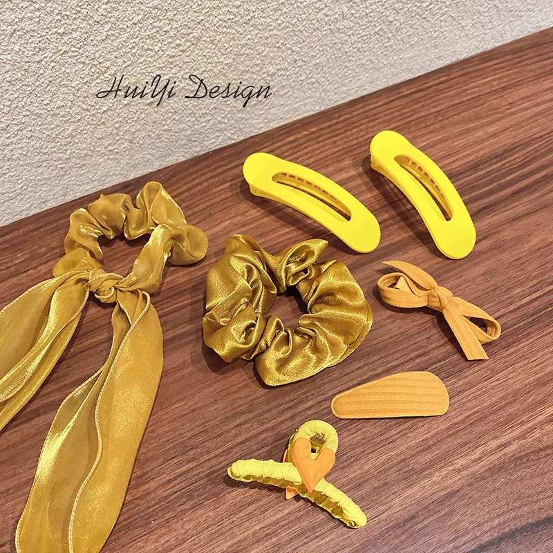 Весенняя желтая губчатая повязка на голову модные аксессуары для волос Женская