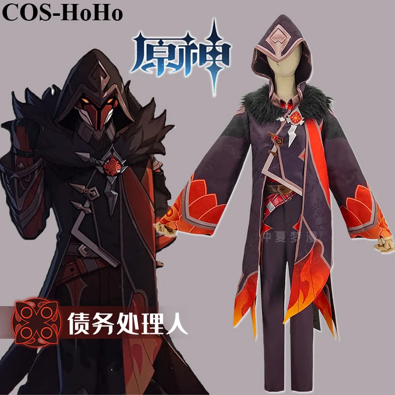 

COS-HoHo Anime Genshin Impact Fatui NPC Debt Processor Game Suit Uniform Cosplay Costume Halloween Carnival Party Outfit For Men