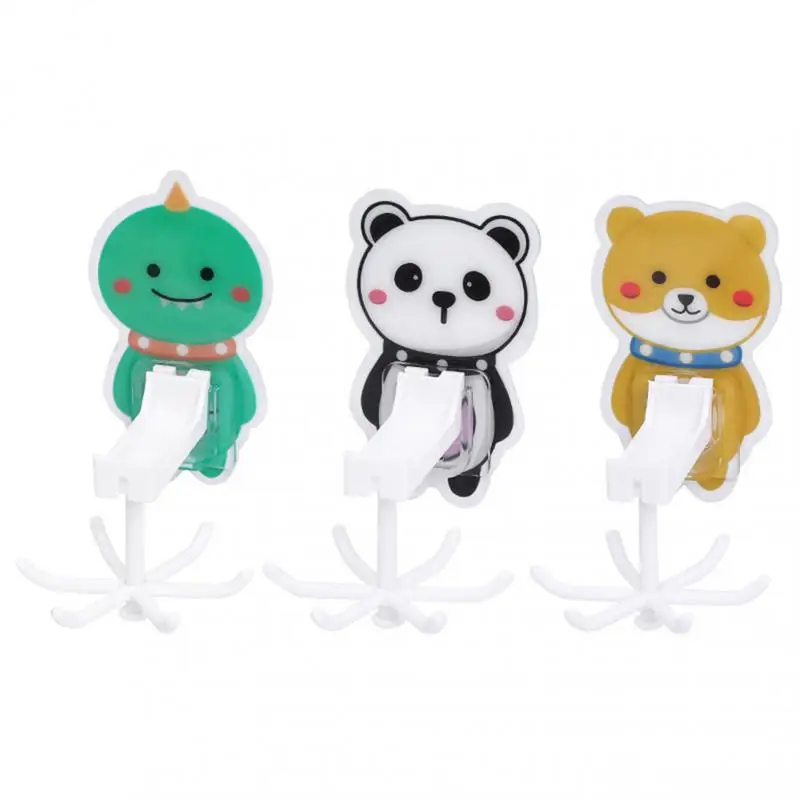 

Cartoon 360 Degrees Rotated Kitchen Hooks Self Adhesive 6 Hooks Wall Door Hook Handbag Clothes Ties Hanger Hanging Shelf