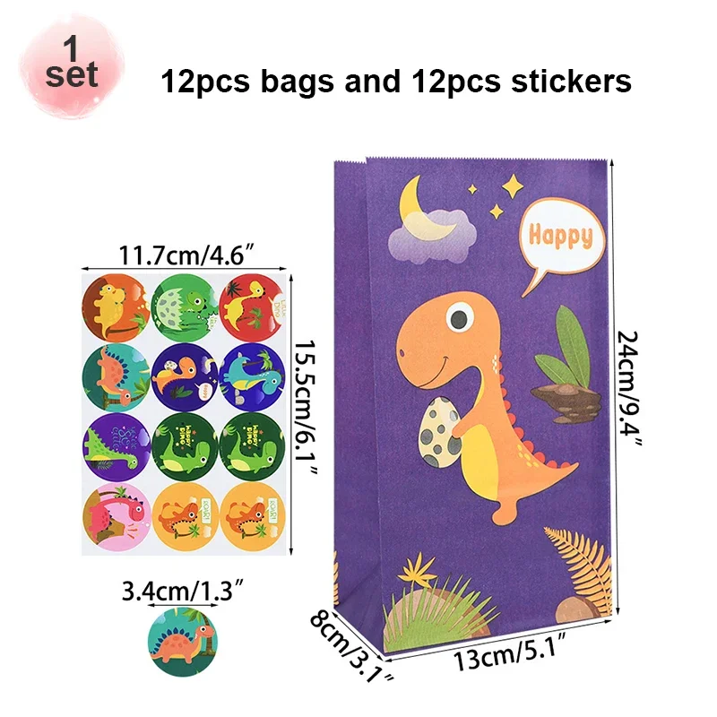 

Бумажные подарочные пакеты с изображением динозавра из мультфильма, браслеты с татуировками, наклейки для детей, динозавр, джунгли, день рождения, украшения для детского душа