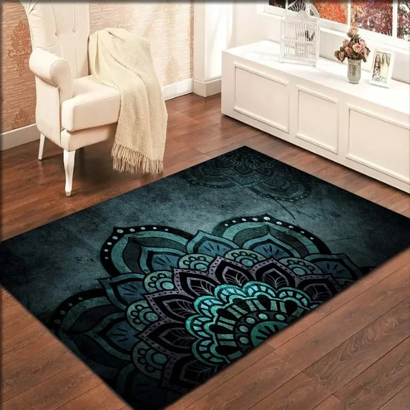 

Ковер в стиле ретро с рисунком мандалы, нескользящий напольный коврик для детской игры, декоративный напольный коврик для спальни, гостиной, напольный коврик для кровати, дивана, офисный ковер