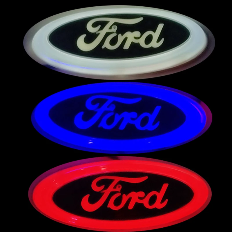 

14.5/22.7cm Car Rear Emblem LED Light Front Badge Tail Decals Sticker for Ford Explorer F150 F250 Focus Mondeo Logo Accessories