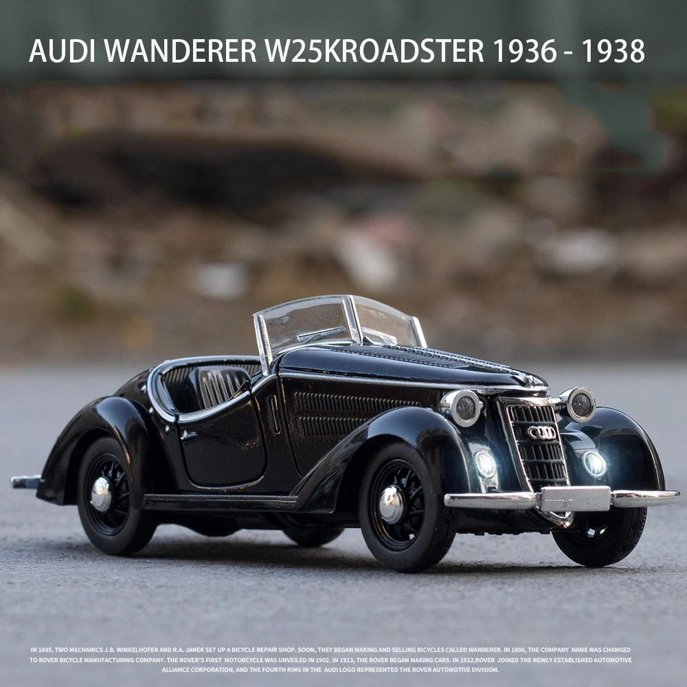 

Модель автомобиля AUDI Wanderer W25K, литой под давлением, масштаб 1/32, модель высоких моделей автомобилей, модель со звуком, модель автомобиля, игрушка для мальчика, подарки