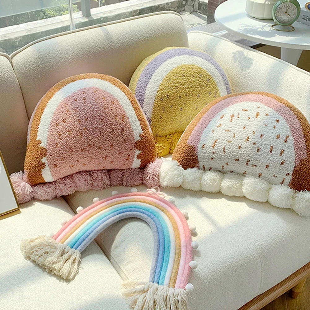 NAPEARL мультфильм милая подушка круглая Радуга подушки для кровати украшение дома