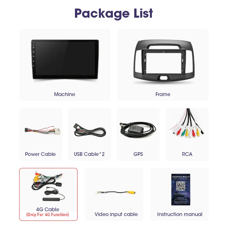 $83.99 JMCQ Android 11 2Din 4G Car Radio Multimedia Video Player for Hyundai Elantra 4 HD 2006-2012 Navigation GPS Auto Stereo Carplay