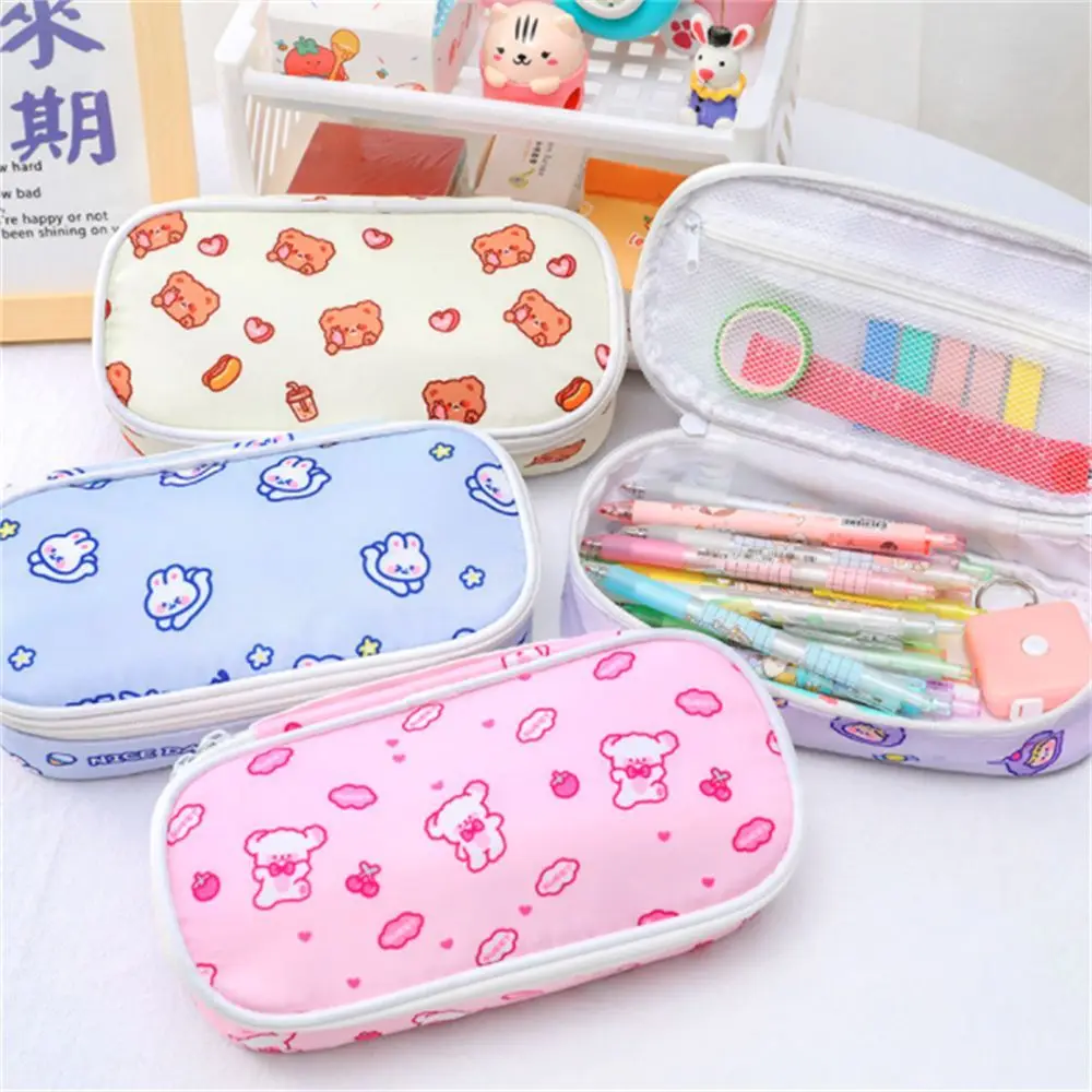 

Cute Large-Capacity Cartoon Ins Style Stationery Box Pencil Case Stationery Bag Desktop Storage Student Supplies