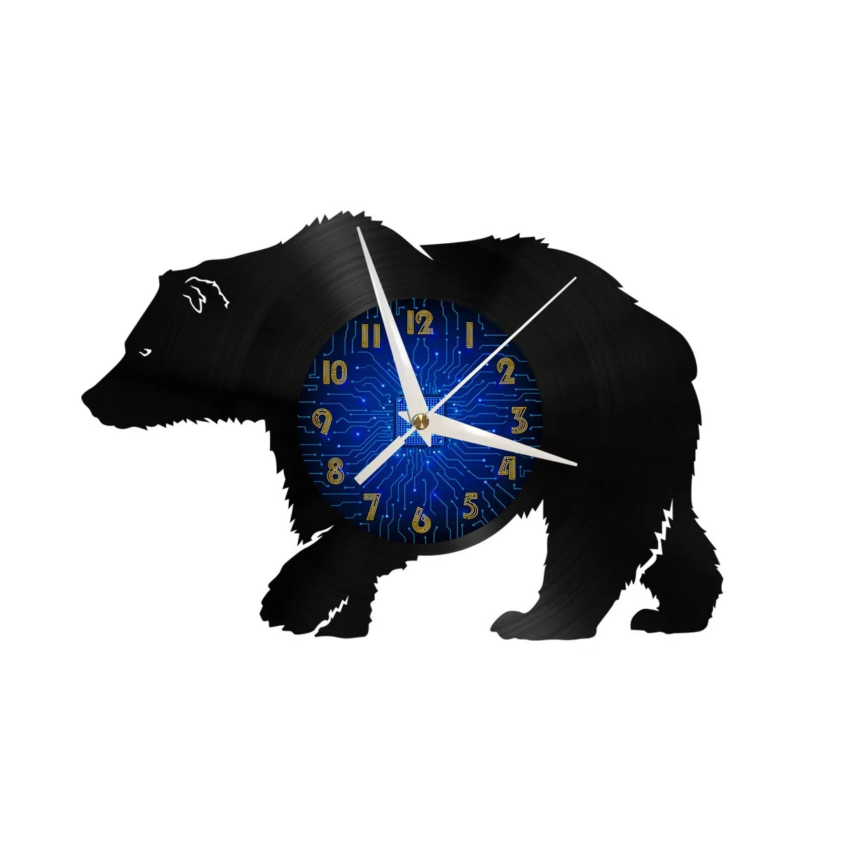 

Polar Bear Vinyl Wall Clock, Vinyl Record Clock Wall Art Silent & Non-ticking