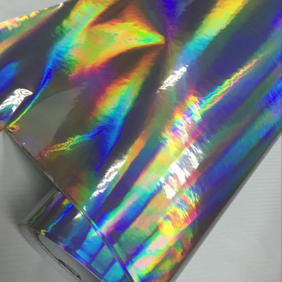 152 см x 40 серебристо-черная голографическая хромированная виниловая пленка с