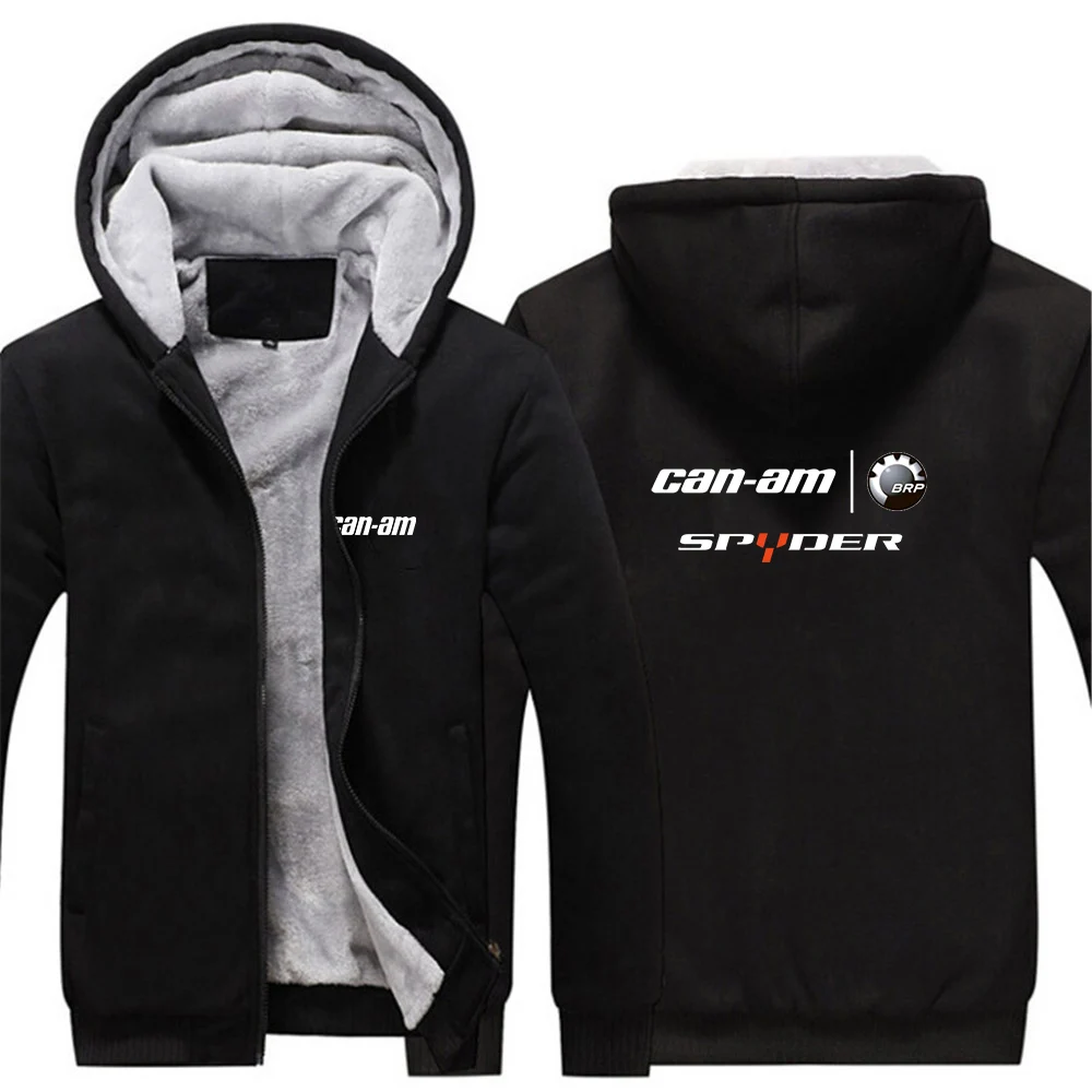 Can Am Team Spyder Motorcycles Print Sweatshirt Fleece Coat Warm Clothing Winter Mens Thicken Hoodies Harajuku Streetwear Jacket