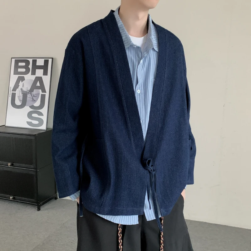 PFNW Мужской японский кардиган синяя джинсовая куртка унисекс свободная