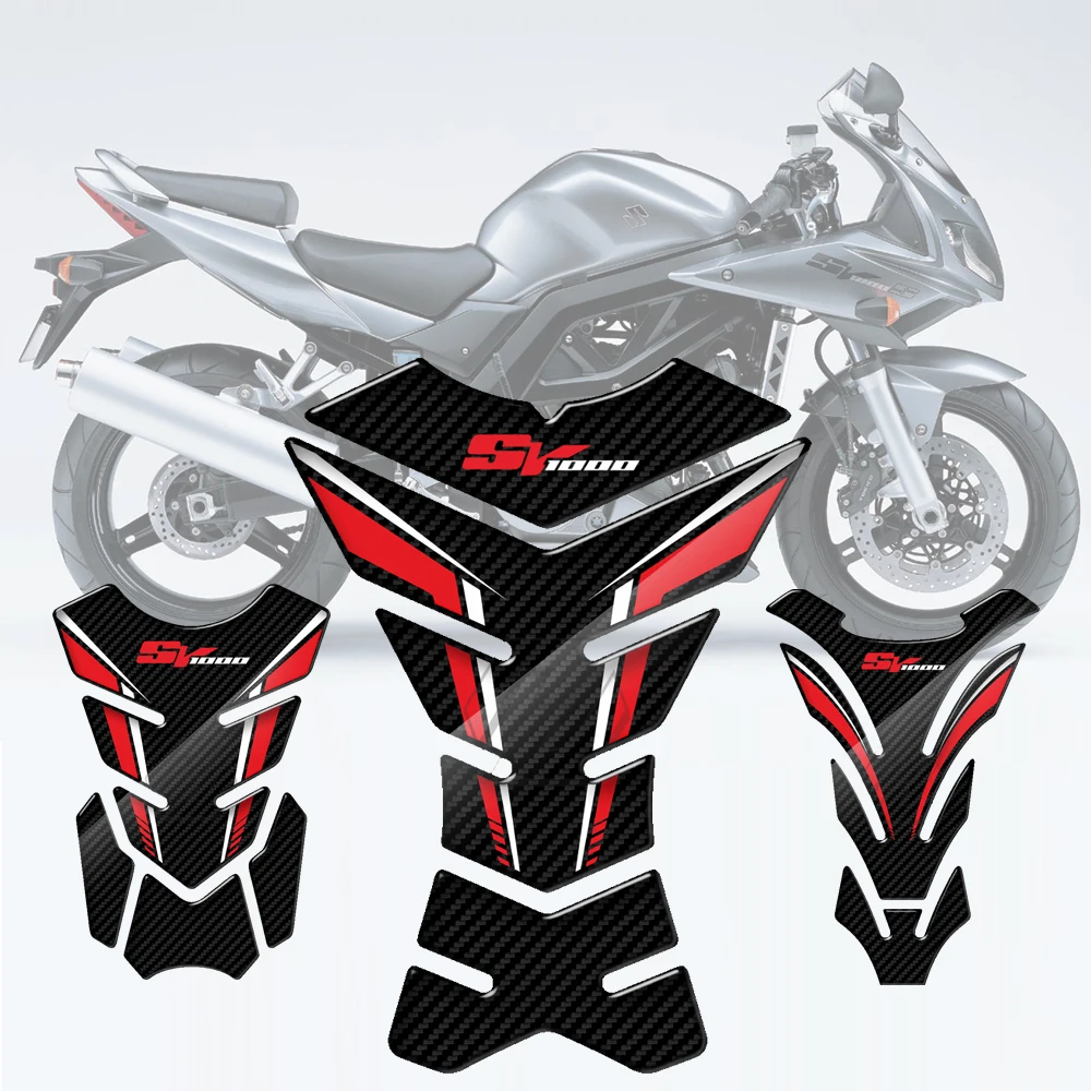 

For Suzuki SV1000 SV 1000 Decals 3D Carbon-look Motorcycle Tank Pad Protector Sticker