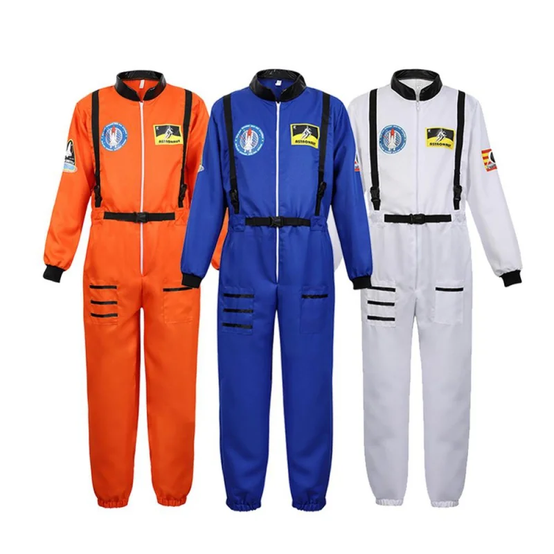 

Astronaut Costume Space Suit for Adult Cosplay Costumes Zipper Halloween Costume Couple Flight Jumpsuit Plus Size Uniform