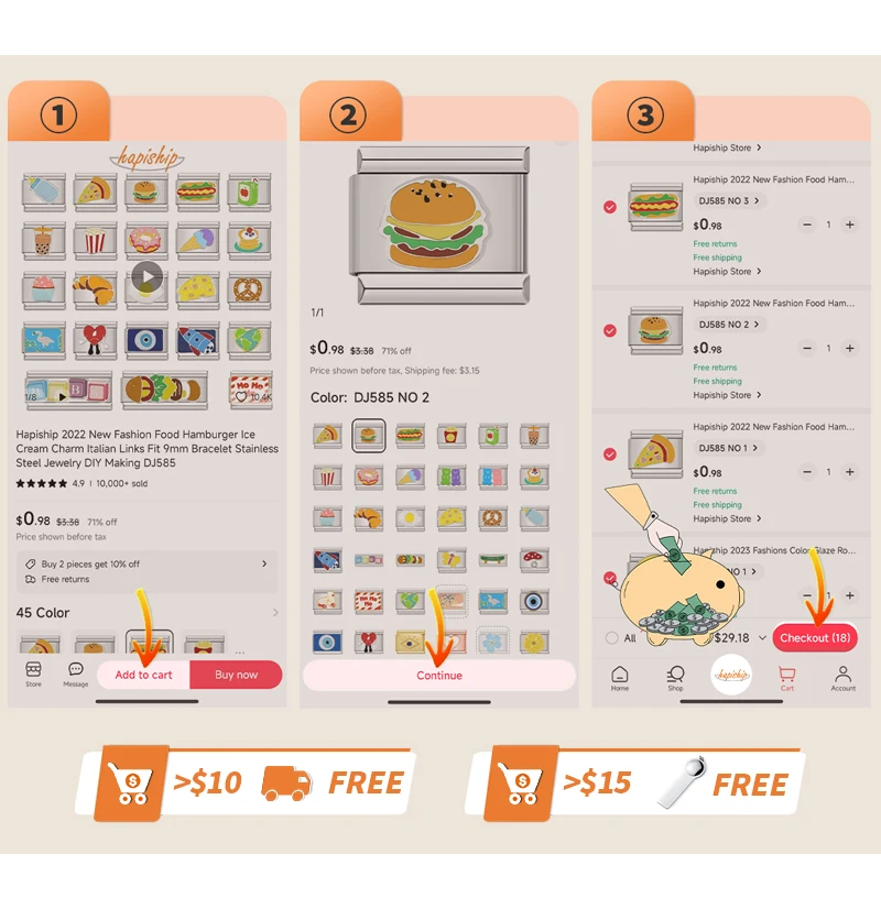Hapiship модные женские итальянские шармы с принтом кошачьей лапы звенья подходит