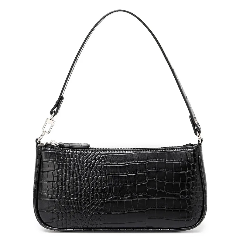

Petscog Crocodile Print Luxury Women's Bag 2022 Trend Pu Leather Zipper Underarm Bags French Brand Designer Handbag Bolsa