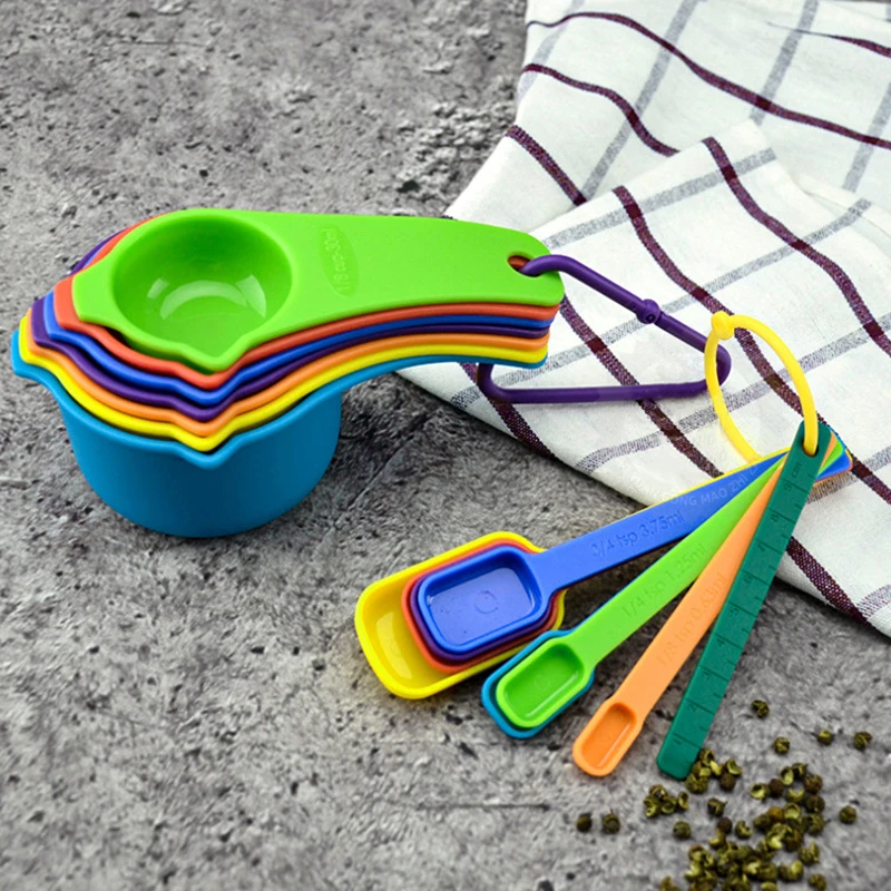 

15pcs /set Measuring Spoon Color Plastic Scale Measuring Spoon Set Baking Tea Coffee Kitchen Tool Set Coffee Spoon