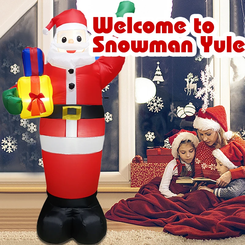 

Рождественское уличное украшение, большой надувной Санта-Клаус, светодиодсветодиодный светящаяся гигантская кукла, новинка 2023, Yea, рождест...