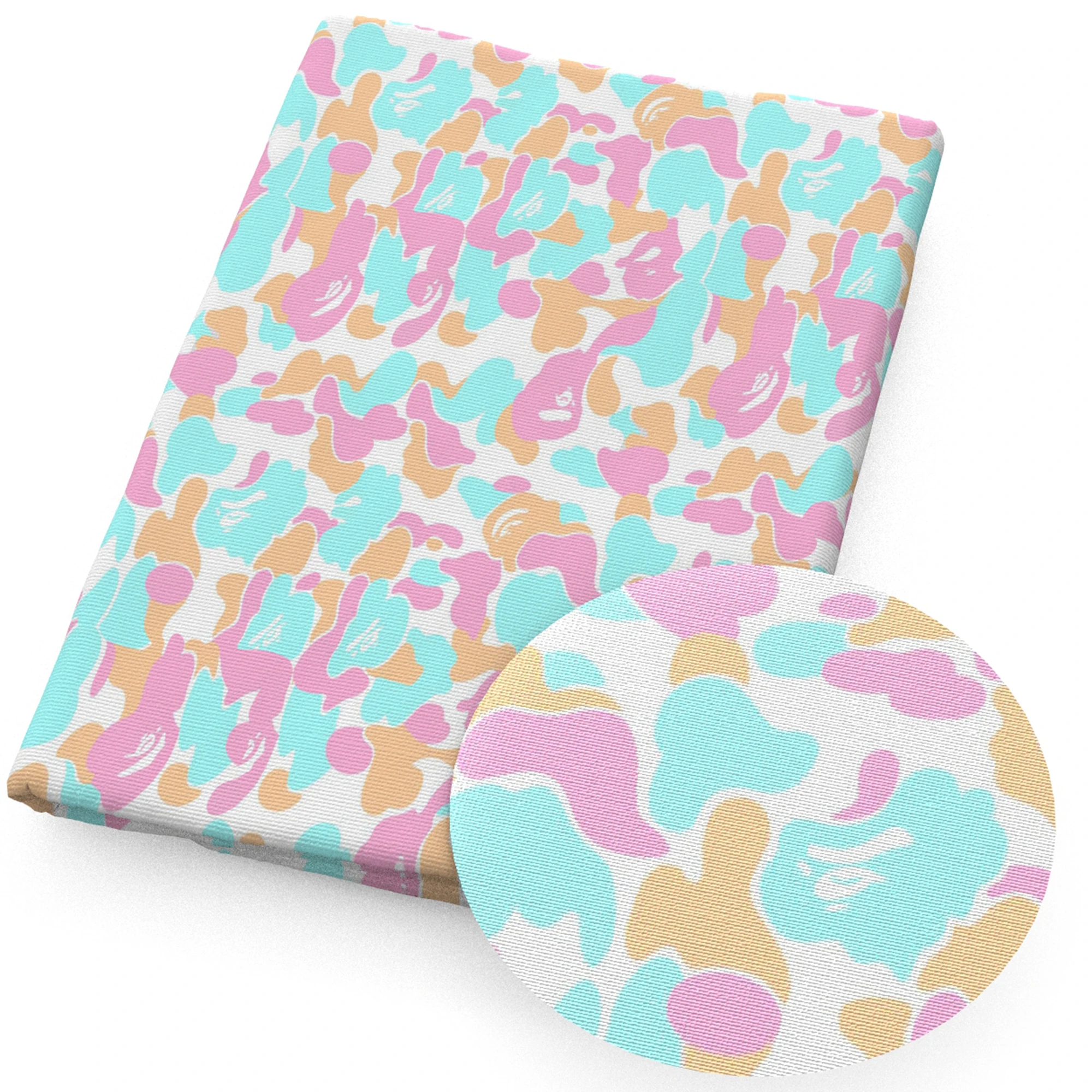 Ткань из полиэстера и хлопка с леопардовым принтом текстурой животных для шитья