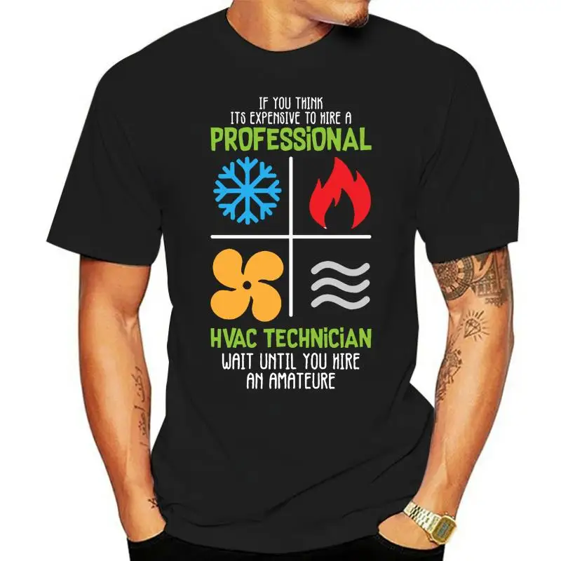 

Professional Hvac Technician Hvac Heating Cooling T Shirt S-5xl Novelty Summer Letters Cotton Anti-Wrinkle Building Designing