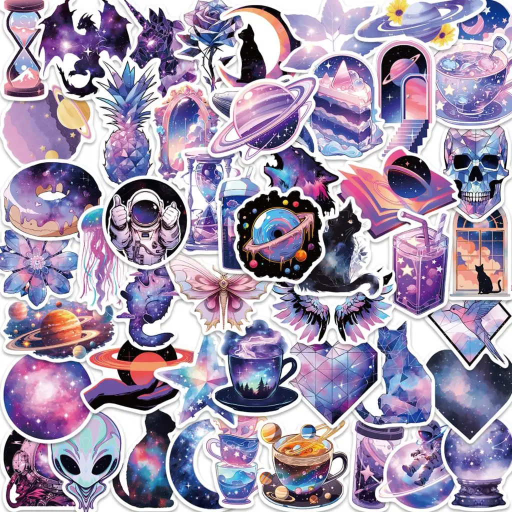 

10/49pcs Stickers Cartoon Space Style Graffiti Skateboard Waterproof Luggage Sport DIY Laptop Car Stickers Decal Kids