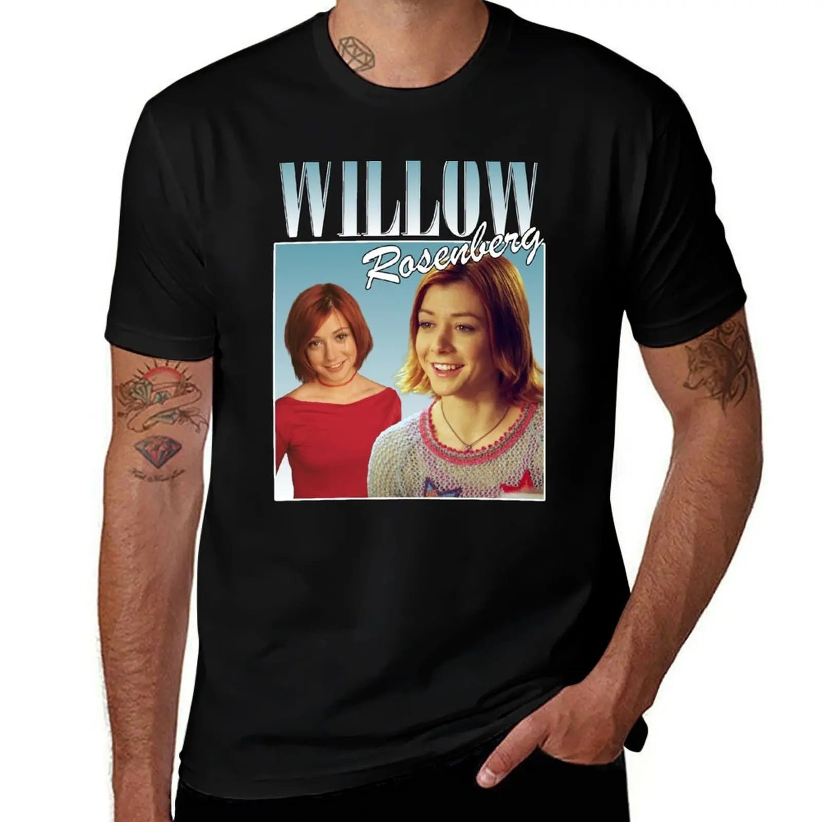 Фото Футболка классического дизайна Retro Willow Rosenberg, удобная футболка больших размеров №1