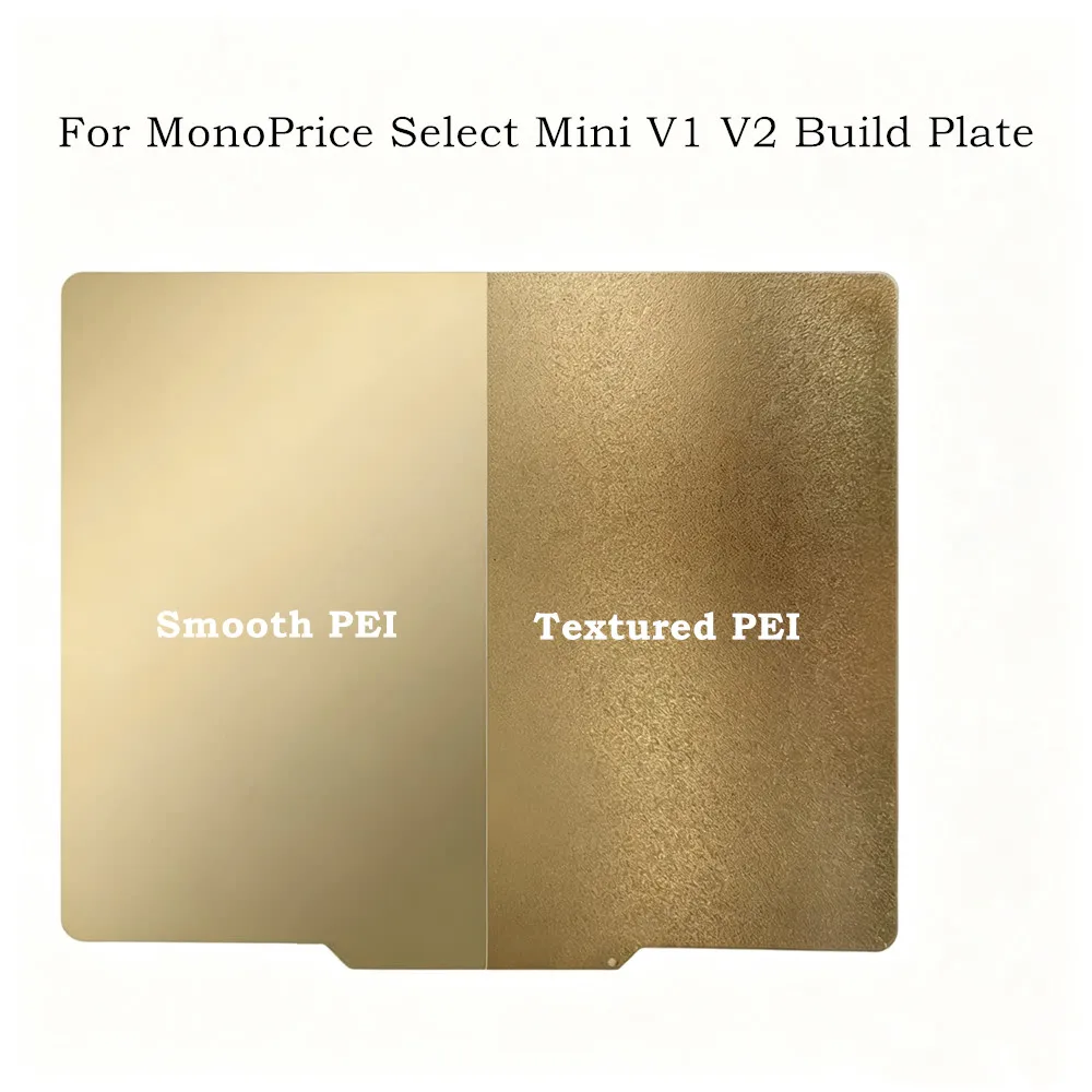 Фото Двусторонняя печатная пластина MonoPrice Select Mini V1 V2, гладкая текстурированная PEI-пленка 160x130 мм, пружинный стальной лист для 3D-печати №1