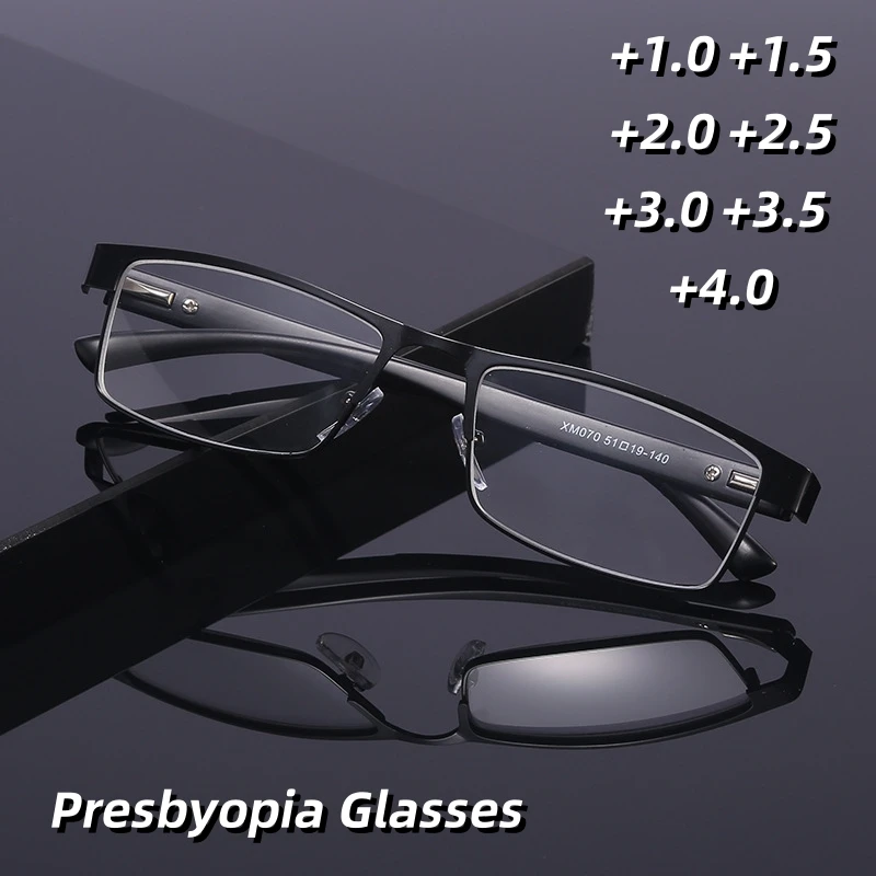 

New Anti Blue Presbyopic Glasses for The Elderly Fashionable Reading Presbyopic Glassesmetal Vintage Unisex Optical Glasses