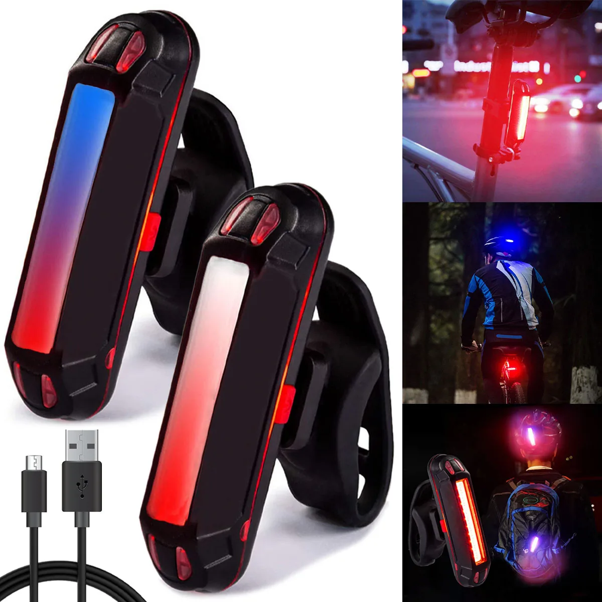 

Bike Tail Lights 100LM Bright 30 LED Bicycle Rear Light 800mAh USB Rechargeable Safety Bike Light IPX4 Waterproof Safety Warning