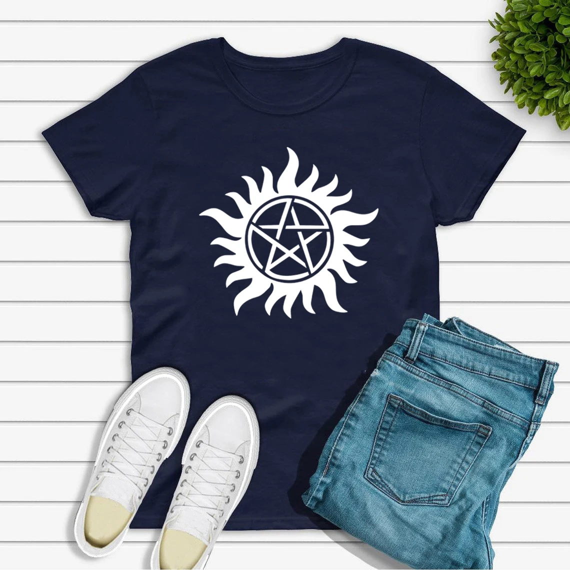 

Anti-Possession Supernatural Symbols T-shirt Women T-Shirt Short Sleeve Graphic Tee Shirts for Women Grunge Aesthetic Clothes