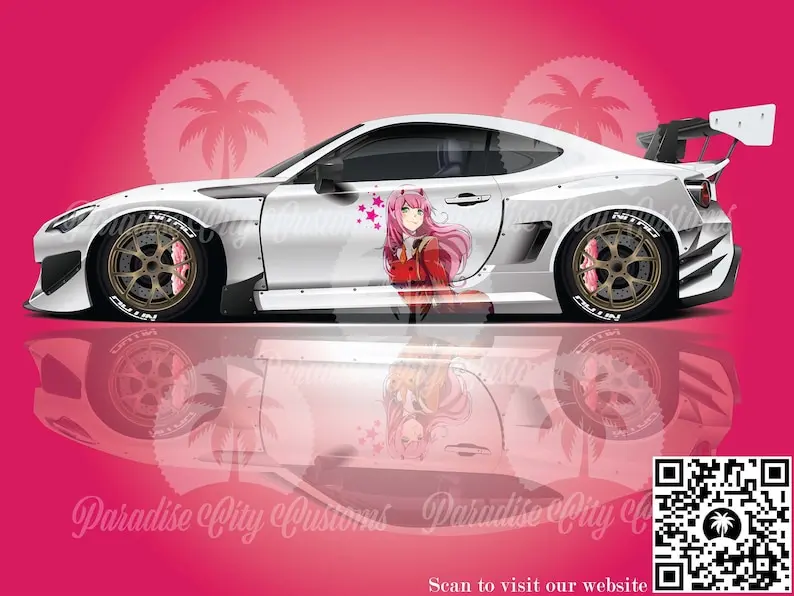 

Anime Inspired Car Side Decal, Universal Size, Cast Vinyl Decal, Vinyl Wrap