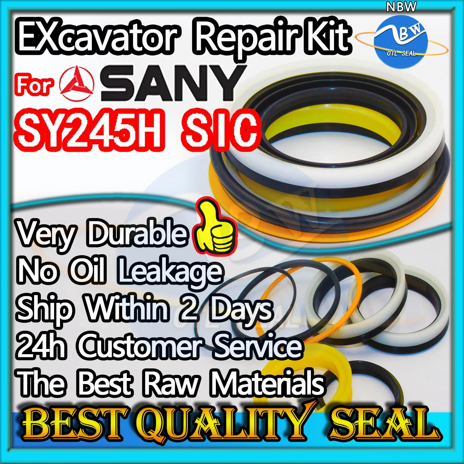 

For Sany SY245H SIC Seal Kit Excavator Repair Oil High Quality TRAVEL Joystick Engine O-ring Cylinder BOOM ARM Bucket Hydraulic