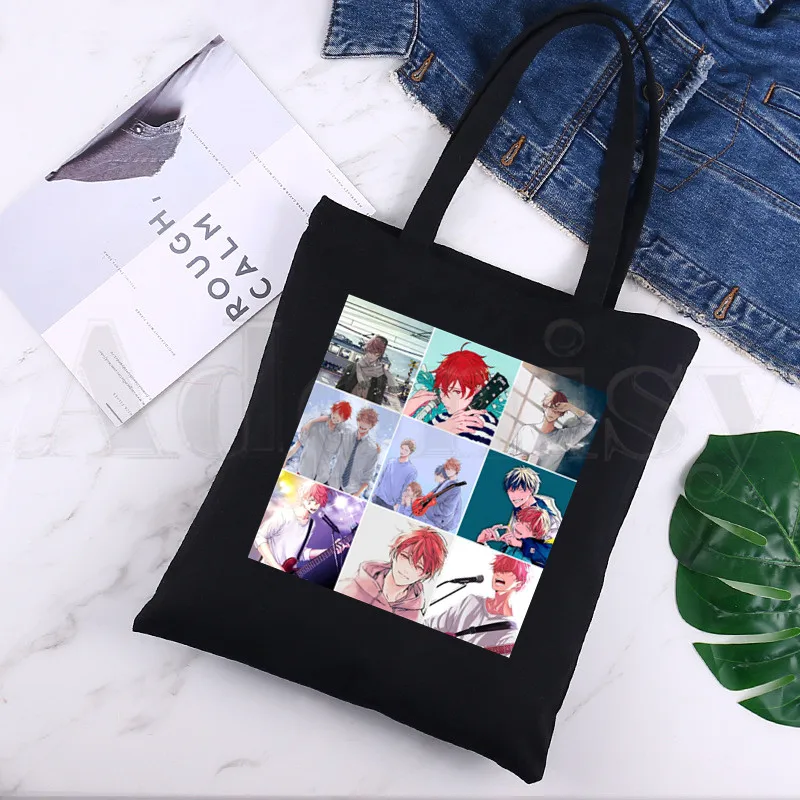 

Given Anime Given Yaoi Japanese Manga Mafuyu Music Black Canvas Print Shopping Bags Girls Fashion Life Casual Pacakge Hand Bag