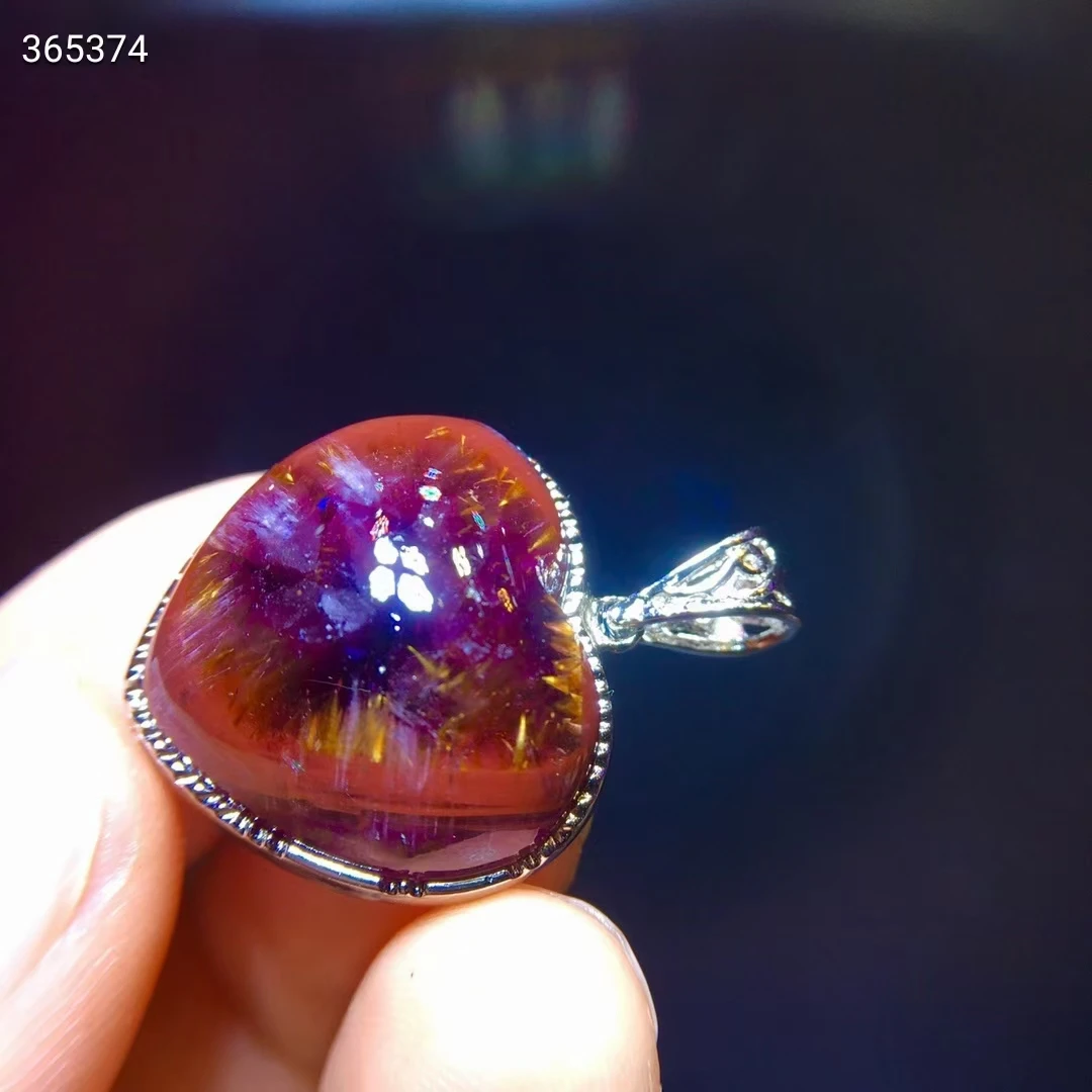 Ожерелье с подвеской из натурального какоксенита Красного ауралита 23