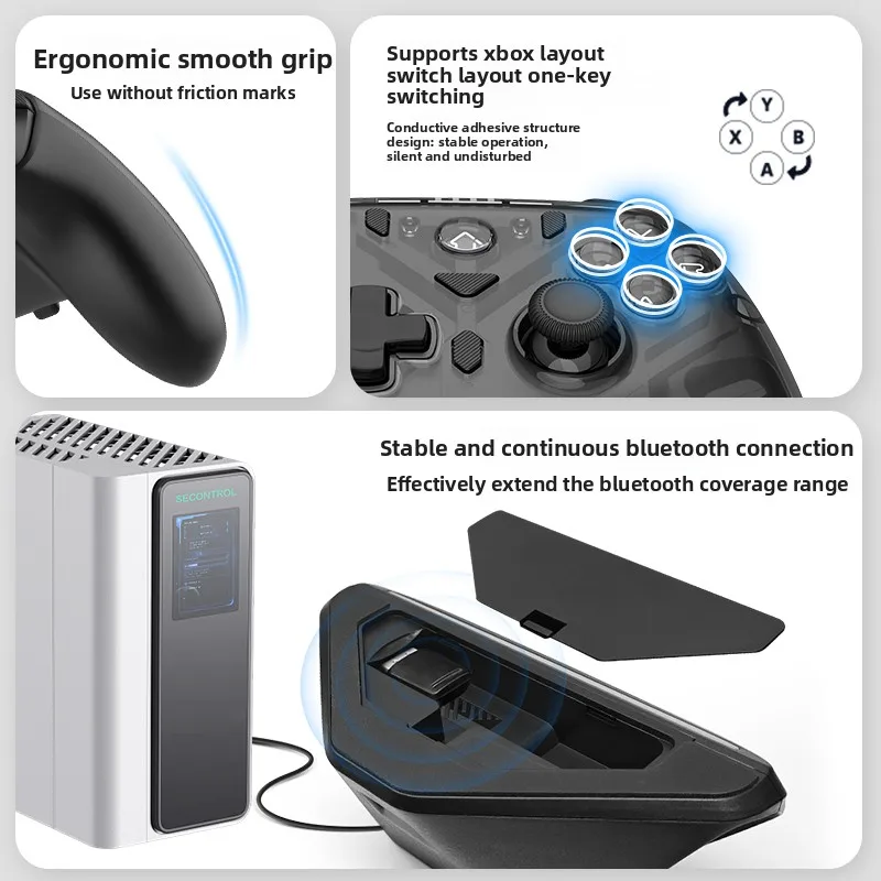 Фото Беспроводной игровой контроллер Abxylute C8 Tri-Mode (Bluetooth/2.4G/проводной) с эргономичной рукояткой, совместимый с ПК и Nintendo Switch 2 №2