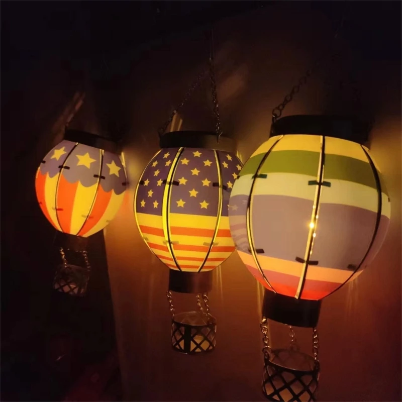 

Солнечные фонари на воздушном шаре, красочные металлические фонари на солнечной энергии, уличные водонепроницаемые декоративные