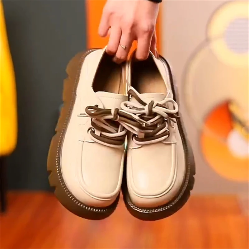 

Туфли женские на платформе, удобные лоферы, на шнуровке, винтажная обувь в Стиле Лолита, цвет черный