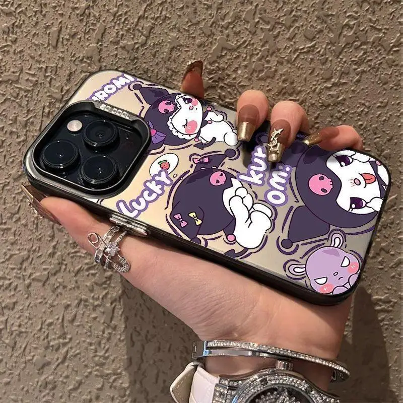 Серебряное покрытие Sanrio Kuromi для OPPO A18 A15 A3S A17 A36 A96 A78 A98 A55 A74 A94 A31 A53 2020 A3X REON 12F 11F 12 Pro