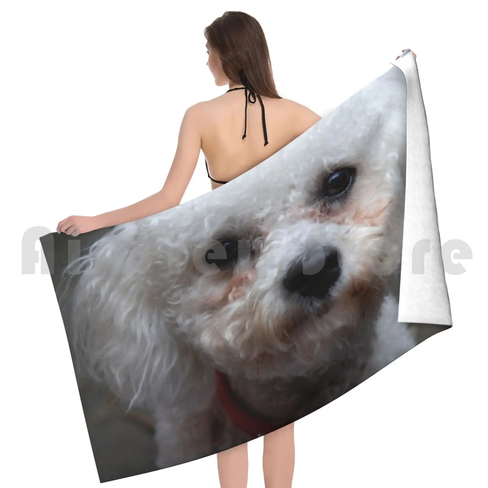 Банное полотенце Hello Пляжная Подушка 2780 Bichon Frise Liz Domett Nikon D40x Lens 18 70 мм маленькая