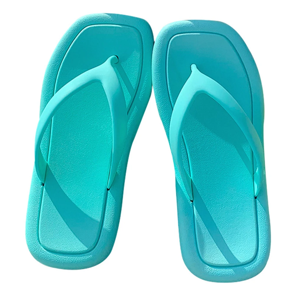 2023 New Colorful Korean Fashion Summer Flip Flops Female Students Soft Sole Pinch Foot Beach Sandals Breathable Home Slippers