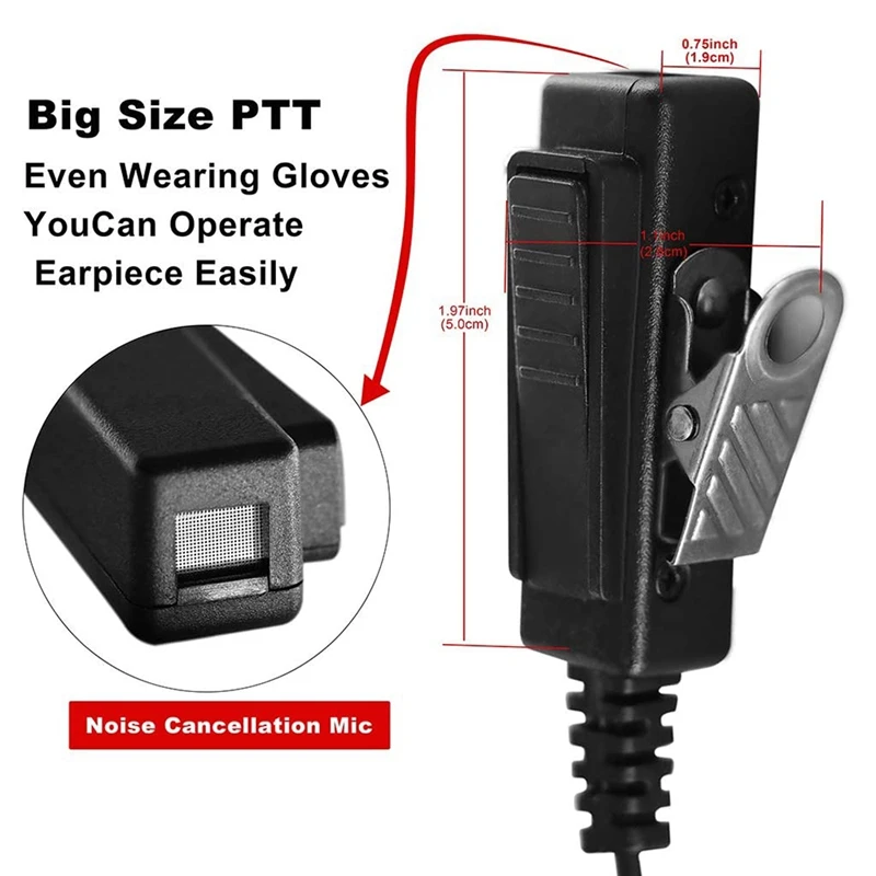 Наушники с акустической трубкой двухсторонняя гарнитура микрофоном для Motorola
