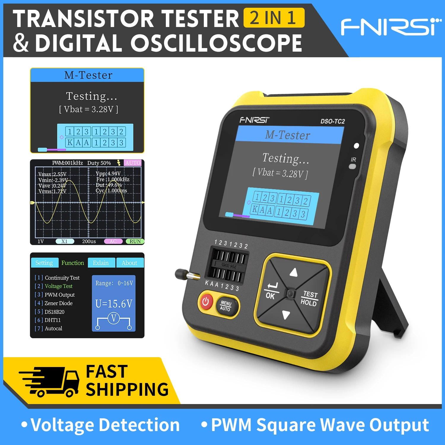 DSO-TC2 Ручной осциллограф детектор транзисторов цифровой измеритель